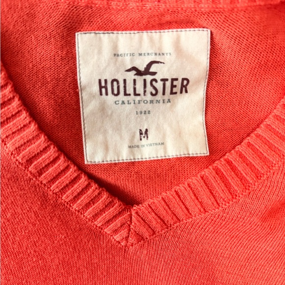 NOS Hollister Y2K orange sweater. Blue logo. M - Picture 3 of 6